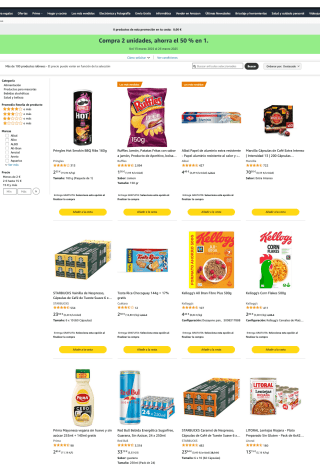 Ahorra 50% en 1 al comprar 2 unidades Selección aliementación en Amazon