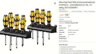 13 delige set Wera Big pack 900 Schroevendraaiers voor €79,75 bij Amazon