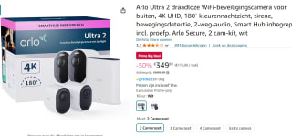 Arlo Ultra 2 Security System 2-Camera Kit Wit voor €349,99 bij Amazon