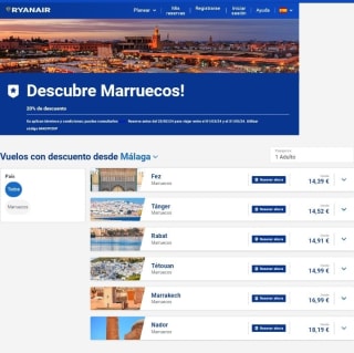 Vuelos a Marruecos con -20% desde Ryanair.