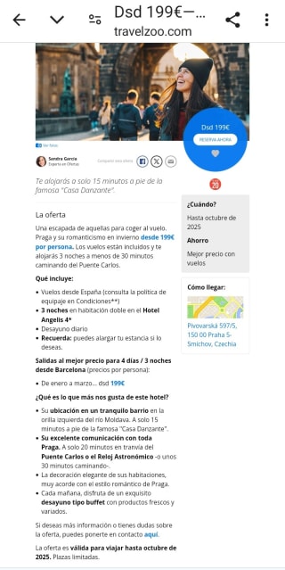 Praga 4 días H 4* Desayunos+Vuelos desde 199€.