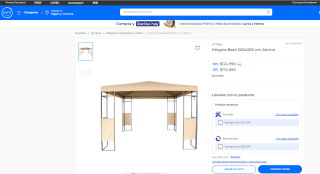Pérgola Attimo Basil de 300x300 cm por $124.990