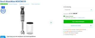 Bosch MS8CM6110 - Staafmixer - Zwart/Zilver voor €59,99 bij Coolblue
