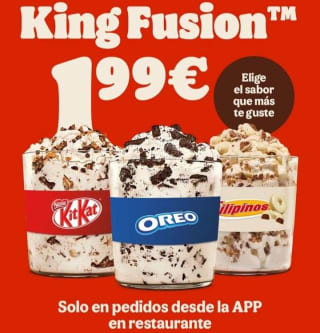 King fusion por solo 1,99€ de Burgerking