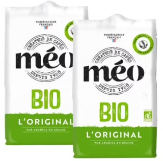 Café grains Méo Classique Bio 2 x 500g à 15,77€