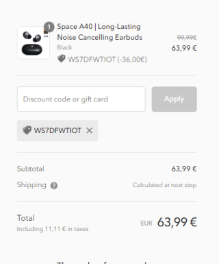 Soundcore Space A40 voor €63,99