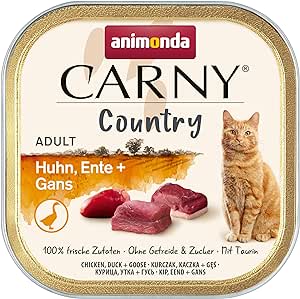 CARNY COUNTRY kattenvoer kipschotel, eend + gans 32st voor €11,35 bij Amazon