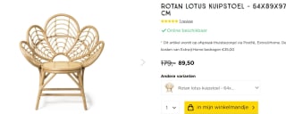 Rotan Kuipstoel lotus voor €89,50 bij de Xenos