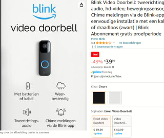 Blink Video deurbel voor €39,99 bij Amazon