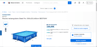 Piscine rectangulaire Bestway Steel Pro - 300x201x66cm pour 169,99€
