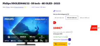 Philips 55OLED848/12 TV voor €1086,75 bij Bol