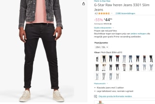G-Star Raw heren Slim Jeans voor €44,95 bij Amazon