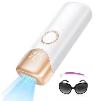 Depiladora Laser IPL Prettivo 3 en 1 con Enfriamiento por Hielo, Luz Pulsada con Ondas Rojas de 600NM-1200NM, 9 Niveles de Energía por 29,74€