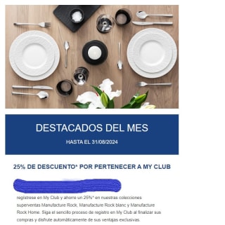 25% descuento por registrarse my club de Villeroy Boch
