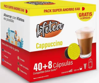 Cappuccino Dolce gusto compatible marca Kfetea 48 cápsulas, por 11,43€ (cuenta nueva por 6,85€)