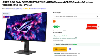 ASUS ROG Strix XG27AQDMG 27" Quad HD 240Hz OLED Gaming monitor voor €499 bij Bol