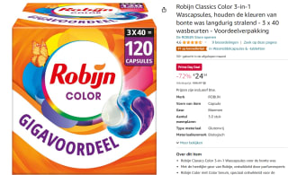 Robijn Classics Color 3-in-1 Wascapsules 120 stuks voor €24,34 bij Amazon