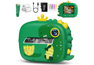 Cámara Fotos Infantil Instantanea 2.4" HD 1080P Tarjeta 32 Papel de Impresión por solo 24,99€