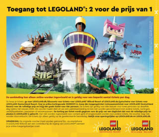 2 voor de prijs van 1 op tickets voor Billund Resort of LEGOLAND Deutschland Resort