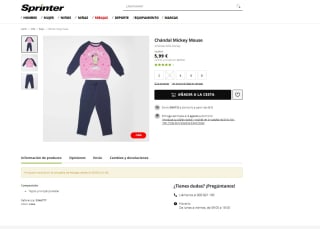 Chándal 2 piezas Mickey Mouse por 5,99€