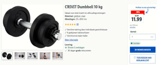 CRIVIT Dumbbell 10 kg voor €11,99 in de Lidl webshop