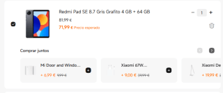 Tablet Xiaomi Redmi Pad SE 8.7 de 4GB/64GB por 71,99€