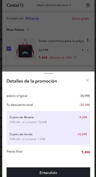 Bolsa isotérmica para la playa por 1,85€