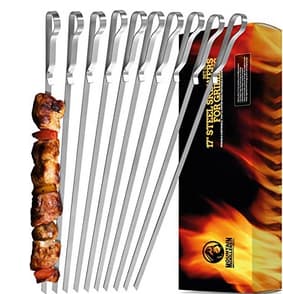 10 Pinchos para Barbacoa Mountain Grillers acero Inoxidable de 17" a solo 19,99€