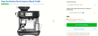 Sage Barista Touch Impress Black Truffel espressomachine voor €828 bij Coolblue