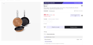 Monix Copper Set 3 Sartenes Coppe apto todas cocinas por 21,17€