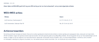 Weg=weg actie Aldi! 50% EXTRA korting op het non-food actieassortiment