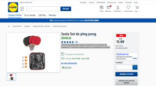 Set de ping pong, 4 palas y 8 pelotas por 11,99€