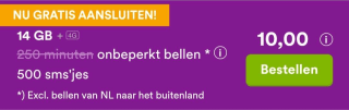 Nu gratis aansluiten 14 GB + 500 sms + onbeperkt bellen Eenmaal Andermaal Deals