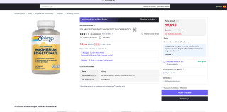 120 Comprimidos SOLARAY BISGLYCINATE Magnesio por solo 19,51€ (Nuevos usuarios por 11,71€)