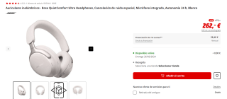 Auriculares inalámbricos Bose QuietComfort Ultra Headphones por 262€