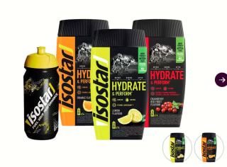 3 stuks Isostar Hydrate & Perform sportdrink (560 g) met Bidon voor €17,95 bij Ibood