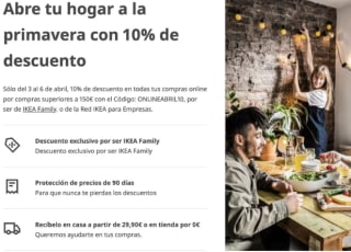 10% descuento en todas tus compras en Ikea