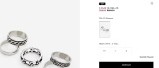 Set de 5 Anillos por $99 en H&M