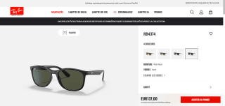 Lunettes de soleil Ray-Ban RB4374 à 137€