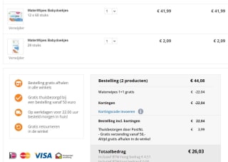 Alle Waterwipes Babydoekjes 1+1 Gratis bij Trekpleister