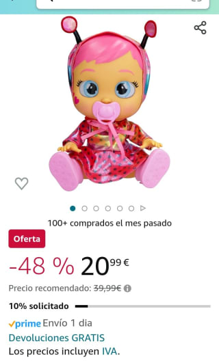 BEBÉS LLORONES Stars Lady Muñeca interactiva por 20,99€.