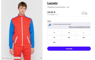 Chaqueta de entrenamiento para Hombre Lacoste por 43€