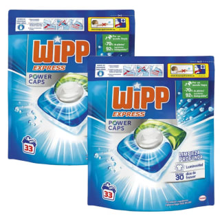 Wipp Express Power Caps Pack de 2 bolsas de Detergente en Cápsulas por 11,50€