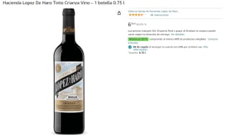 9 Botellas de Hacienda Lopez De Haro Tinto Crianza Vino por 31.28€