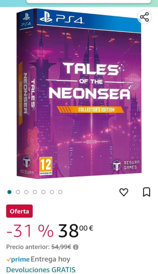 Tales of the Neon Sea Edición coleccionista PS4 por 38€.
