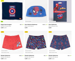 Oferta hasta 65% ropa y calzado Marvel para los niñ@s ropa desde 2,99€