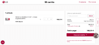 Monitor LG UltraWide 21:9 29" por 178€