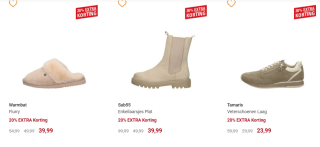 20% extra korting bovenop de saleprijzen bij Schuurman Schoenen