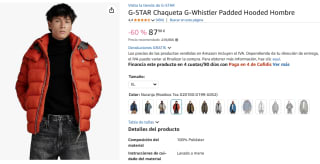 Chaqueta G-STAR G-Whistler acolchada con capucha por 87,98€