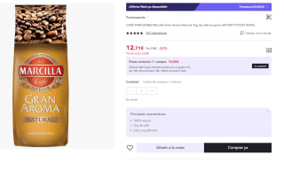 Marcilla Café Natural En Grano 1 kg por 12.99€ (Cuenta Nueva 6.35€)